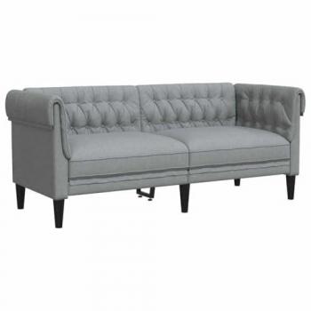 Sofa Chesterfield “Light Grey” vitaXL – 182,5 × 74,5 × 74,5 cm (tessuto)