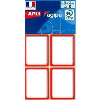 School Red Adhesive Tags – APLIA GIPHA 38×50 mm (24)