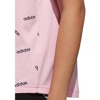 Adidas Damen Graphic Tee in Pink-Schwarz – Kurzarm, S