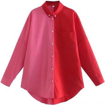 Zevity Women's Casual Color Block Blouse