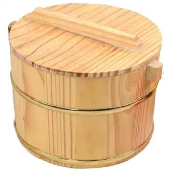Baril en bois à couvercle, accessoires isolés en acier inoxydable