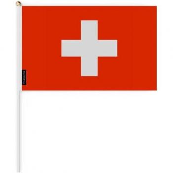 Swiss Flag Mini Pack – 50 Flags – 14×21 cm – Lightweight Polyester – Double‑Side
