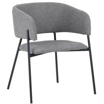 Brigitte Lounge Set 4 – Tessuto Cenere, Gambe Nere per Salotto e Bar