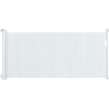 Puerta de seguridad retráctil Vevor, 34.2 alto, se extiende hasta 76.8 ancho, perfecta para escaleras y pasillos, color blanco