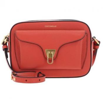 Coccinelle Iconic Red Leather Crossbody Bag, Orange, ONE SIZE