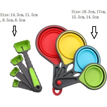 4/8 Pcs Silicone Baking Measuring Set