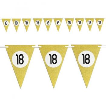 Bandierine Triangolari Oro per Festa di Compleanno e Anniversari 10pz