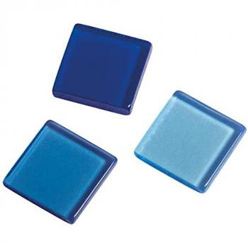 Mosaique acrylique transparente bleue azur 1x1 cm