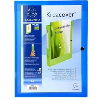 Boîte Exacompta avec fermeture pression 4cm Bleu