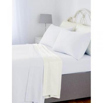 Vantona White Napguard Flannel Bed Sheet