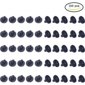 100Pcs Black Comfort Fit Lapel Pin Backs