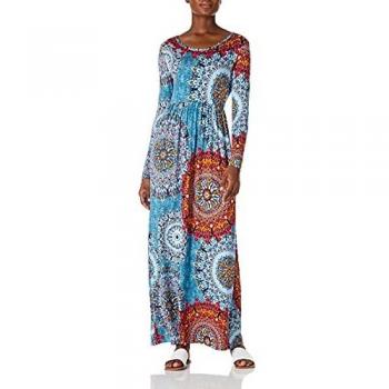 Vestito lungo donna stampa floreale maxi abito lungo casual con tasche