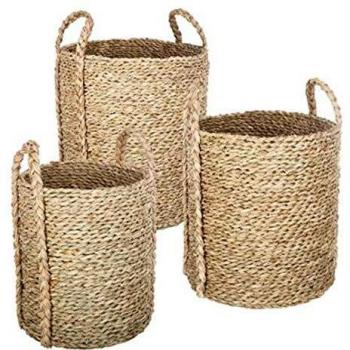 Lot de 3 Paniers en Osier Coloris Naturel