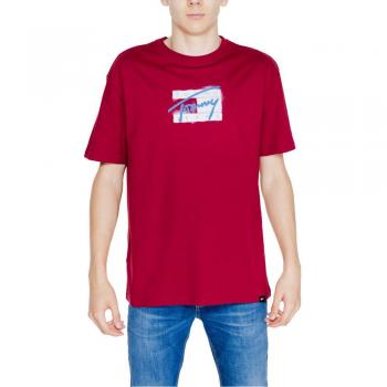 Bordeaux Cotton Tee – Tommy Jeans – Red, M – Street Sign Series