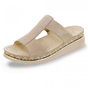 Gabor 83.720‑32 Damen Gummizug-Veloursleder Pantonette – 8, beige