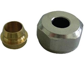 Oventrop Raccord à compression Ofix CEP 1016862 14 mm double laiton nickelé pour tubes en cuivre