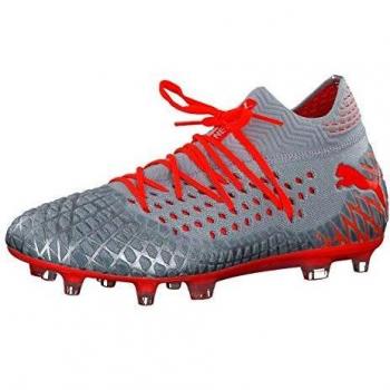 Puma Future 4.1 Netfit FG AG Soccer Cleats for Men, Gray-Orange