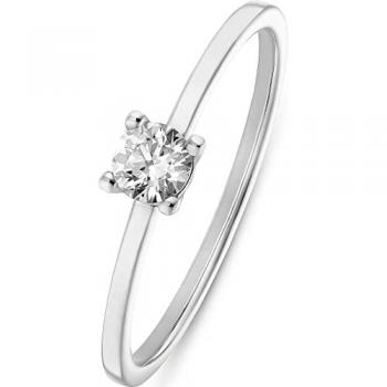 FAVS Damenring 375 Weißgold mit 1 ct Zirkonia
