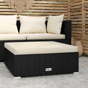 Cadeira de Jardim com Apoio de Pés Vime Preto 70x70x30cm