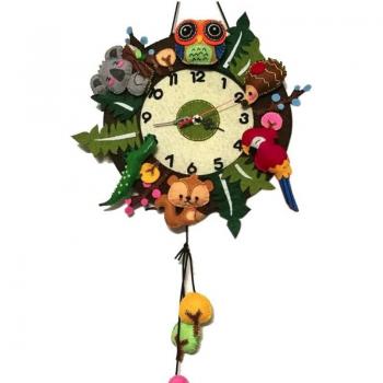 Wallow Hendmeyd Tissu Clock Murale – Thème Boisé