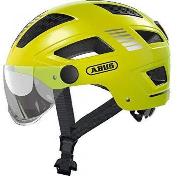 Casco Bici Abus HYBAN 2.0 Ace Giallo con Visiera e LED Signal, Taglia L