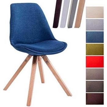 CLP Chaise Visiteur Toulouse Tissu I Style Scandinave Dossier Ergonomique I Chaise de Salle à Manger Pieds en Bois Forme Carrée Nature (chêne)