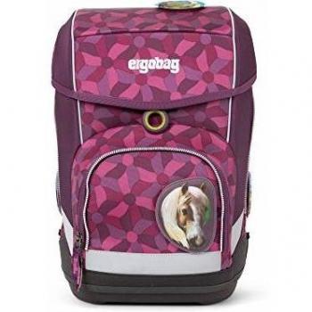 Lila Ergobag Cubo Kit – Komplettes Schulset mit ergonomischem Design und NachtschwärmBär, 5‑teilig