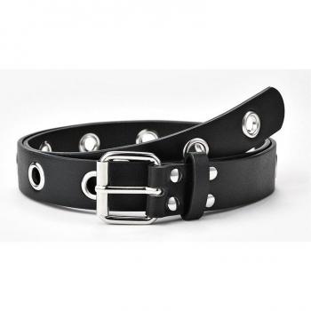 Punk Rock Women’s PU Leather Waist Belt with Chain Detail