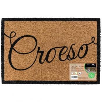 Croeso JVL Eco-Friendly Coir Door Mat – 40×60 cm, Latex Support