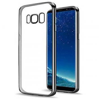 Carcasa Samsung Galaxy S8 G950 hybrid (bumper + trasera transparente) efecto metálico negro