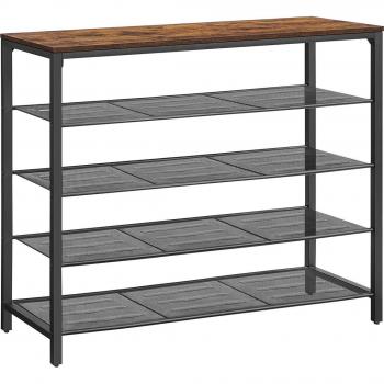 Schuhregal VASAGLE „Grand Surface“ – 4 Gitterebenen, Taschen‑ und Schuhaufbewahrung, 30 × 120 × 92,5 
