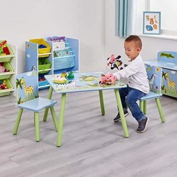 Kids Wooden Safari Table and Chair Set