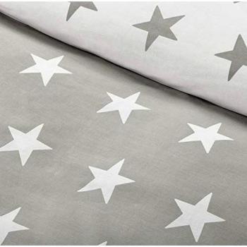 Bloomsbury Mill Grey and White Stars Cot Bed Pillow Case Set