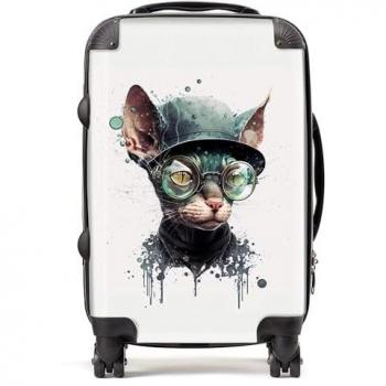 Premium Cornish Rex Cat Splashart Cabin Suitcase