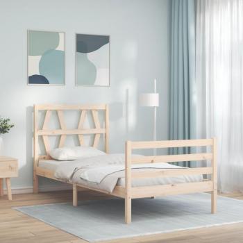 VidaXL Holz-Bettgestell mit Kopfteil