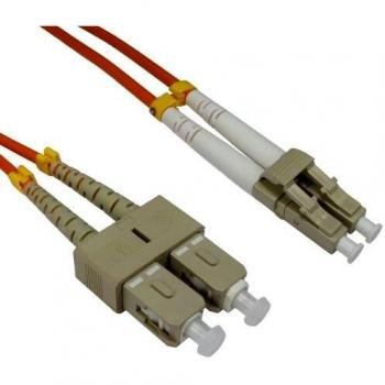 Orange Duplex Fibre Optic Cable, 2 m – OM2, LC‑SC, 50/125 mm, LSZH