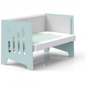 Lit bébé Alondra 144x91x83 cm, modèle vert menthe