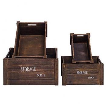 Réserve de Boîtes Mobili Rebecca – Ensemble 4 pièces (Vintage Gris)