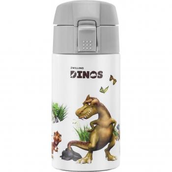 ZWILLING Dinos 380 ml Insulated Beverage Vessel + Travel Mug – Stainless Steel, Gray & White