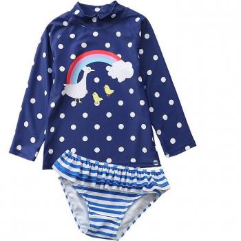 Beachwear SW455: Traje de Baño para Chicas 1-10 años con Manga Larga