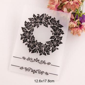 Flower Wreath Card Making Embossing Folder