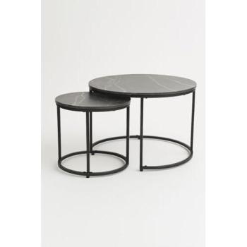 Mesa Central Renty Negra, Paquete de 2 Unidades