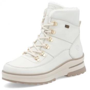 Remonte Damen-Wasserdichte Winterstiefel, flacher Absatz, weiß, Größe 41