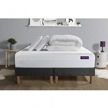 Matelas Maxi épaisseur 26 cm Septnuits 160x200 + Double sommiers Gris 80x200