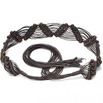 Belt de Tejido Femenino y Cuentas a Mano