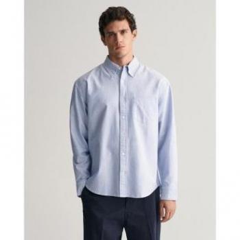 Camicia A Maniche Lunghe Gant Oxford Blu Periwinkle M