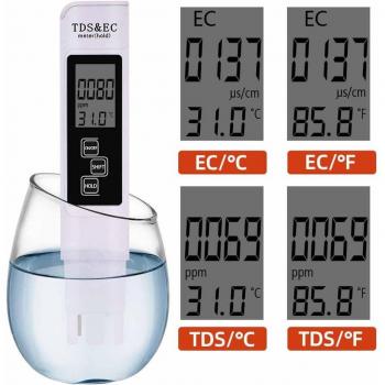 Testeur de qualité d'eau 3 en 1 TDS et EC numérique