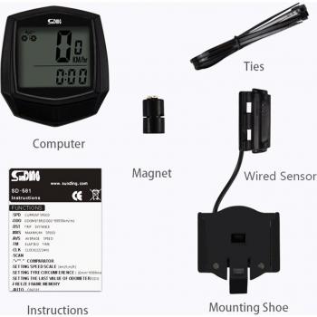 Durable Wired Bike Computer with Stopwatch