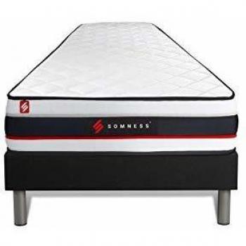 Ensemble literie 90x190 Très Ferme Matelas Form + sommier Noir