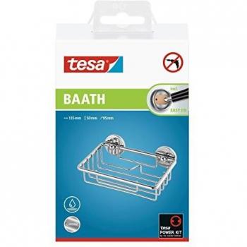 Tesa Baath Plus Portage de Savon Douche – Solution d'Adhésion – 50 mm × 135 mm × 95 mm – Argente